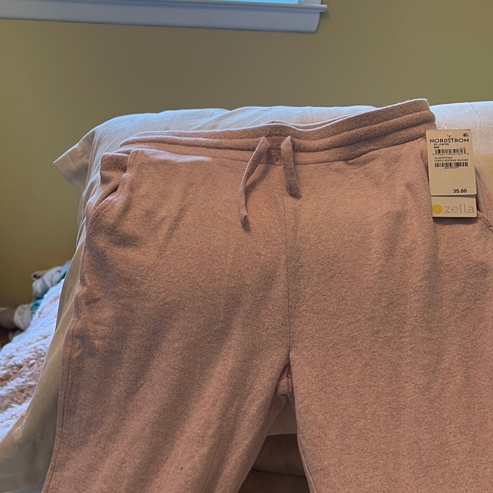 Zella Pink Sweatpants Relaxed Fit Drawstring